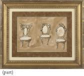 BARBERI Giuseppe Six Studies Of Neo-classical Furniture BARBERI Giuseppe Six Studies Of Neo-classical Furniture
