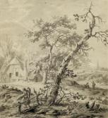 BARBIERS PieterAzn. I Landscape With Farmhouse And Brushwood Gatherers BARBIERS PieterAzn. I Landscape With Farmhouse And Brushwood Gatherers