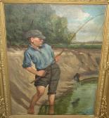 BARDOUZ . Catch Of The Day, Signed 'bardouz D', Oil On Canvas BARDOUZ . Catch Of The Day, Signed 'bardouz D', Oil On Canvas