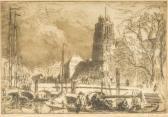 BARKER Anthony Raine Dortrecht; And Barges At Haarlem BARKER Anthony Raine Dortrecht; And Barges At Haarlem