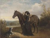 BARLISON C. A Lady Standing By Her Horse BARLISON C. A Lady Standing By Her Horse