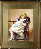 BARNES Robert Industry: Study Of A Child Sewing BARNES Robert Industry: Study Of A Child Sewing