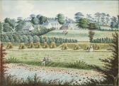 BARNETT R. Greenock - A Rural Scene With Figures Fishing BARNETT R. Greenock - A Rural Scene With Figures Fishing