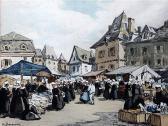BARNOIN Henri Alphonse Breton Market Scene BARNOIN Henri Alphonse Breton Market Scene