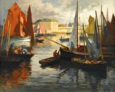 BARNOIN Henri Alphonse Harbor Scene BARNOIN Henri Alphonse Harbor Scene