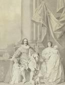 BARON Bernard King Charles I And Queen Henrietta With Their Two Children, King Charles Ii And Princess Mary Henrietta, Princess Royal, After Sir Anthony Van Dyck BARON Bernard King Charles I And Queen Henrietta With Their Two Children, King Charles Ii And Princess Mary Henrietta, Princess Royal, After Sir Anthony Van Dyck