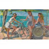 BARRAUD Maurice Trois Jeunes Filles À Vélo BARRAUD Maurice Trois Jeunes Filles À Vélo