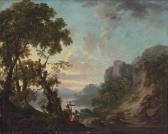 BARRET George I Wooded Landscape With A Lake, Anglers In The Foreground BARRET George I Wooded Landscape With A Lake, Anglers In The Foreground