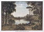 BARRET George II Lake Landscape With A Man In The Foreground BARRET George II Lake Landscape With A Man In The Foreground