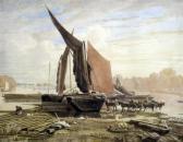 BARRET George II Loading Barges On The Thames BARRET George II Loading Barges On The Thames