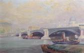 BARRETT R. Granger A London Bridge Over The Thames With St Paul's In The Distance, And Tugs On The River BARRETT R. Granger A London Bridge Over The Thames With St Paul's In The Distance, And Tugs On The River