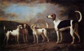 BARRETT Ranelagh Four Of Sir Robert Walpole's Hounds In A Landscape BARRETT Ranelagh Four Of Sir Robert Walpole's Hounds In A Landscape