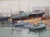 BARTHELEMY Gerard Chantiers Navals Aux Sables D'olonne Huile Sur Toile BARTHELEMY Gerard Chantiers Navals Aux Sables D'olonne Huile Sur Toile