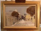 BARTHELEMY Gerard Montmartre, Rue Poulbot Sous La Neige BARTHELEMY Gerard Montmartre, Rue Poulbot Sous La Neige