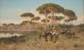 BARUCCI Pietro Landscape Of The Swamps With Farmers And Herds BARUCCI Pietro Landscape Of The Swamps With Farmers And Herds