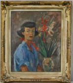 BARUFFALDI Ritratto Di Donna Con Vaso Di Fiori BARUFFALDI Ritratto Di Donna Con Vaso Di Fiori
