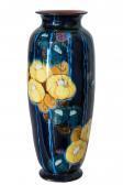 BASSANELLI Vaso Decorato A Motivi Floreali Policromi Su Fondo Blu BASSANELLI Vaso Decorato A Motivi Floreali Policromi Su Fondo Blu