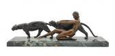 BASSIN Woman And Two Panthers BASSIN Woman And Two Panthers