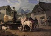 BAUMEISTER Johann Wilhelm Figures And Animals Gathered Around Der Maria Springbrunnen BAUMEISTER Johann Wilhelm Figures And Animals Gathered Around Der Maria Springbrunnen