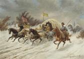 BAUMGARTNER Adolf Cossack Riding In Snow BAUMGARTNER Adolf Cossack Riding In Snow