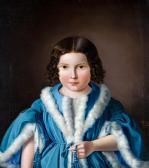 BAUR Heinrich Portrait Of A Young Girl Wearing A Fur-trimmedblue Jacket BAUR Heinrich Portrait Of A Young Girl Wearing A Fur-trimmedblue Jacket