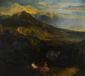 BAURET Jean-François Figures Resting In An Italianate Landscape, With Mountains And Sea Beyond BAURET Jean-François Figures Resting In An Italianate Landscape, With Mountains And Sea Beyond