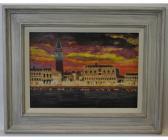 BAXTER David A. Venice At Night Oil On Board, Monogrammed Lower Right 9 1/2 X 13 Ins BAXTER David A. Venice At Night Oil On Board, Monogrammed Lower Right 9 1/2 X 13 Ins