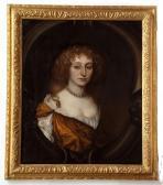 BEALE Mary Portrait Of Mrs Giles Keddington In Brown Cartouche With Cornucopia Volutes BEALE Mary Portrait Of Mrs Giles Keddington In Brown Cartouche With Cornucopia Volutes