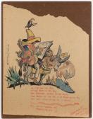BEAUMONT Arthur Cartoon Sketch Of A Mexican Man On A Donkey BEAUMONT Arthur Cartoon Sketch Of A Mexican Man On A Donkey