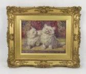 BEBB Rosa Minnie Study Of Two Persian Kittens With Flowers Behind BEBB Rosa Minnie Study Of Two Persian Kittens With Flowers Behind