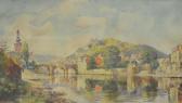 BECHTER A A Continental River Scene BECHTER A A Continental River Scene