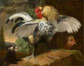 BECK Jacob Samuel A Rooster Fighting A Polecat BECK Jacob Samuel A Rooster Fighting A Polecat