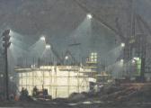 BECK STUART Urban Building Construction At Night With A Steam Bull Dozer BECK STUART Urban Building Construction At Night With A Steam Bull Dozer