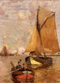 BECKER Carl Fischerboote Vor Blankenese BECKER Carl Fischerboote Vor Blankenese
