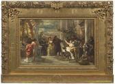 BECKER Carl Ludwig Fried Venezianische Karnevalsszene Vielfigurige Szene An Einem BECKER Carl Ludwig Fried Venezianische Karnevalsszene Vielfigurige Szene An Einem