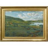 BECKER Ewald A Summer View Of The Vineyards And Farms Of Vine Valley, New York BECKER Ewald A Summer View Of The Vineyards And Farms Of Vine Valley, New York