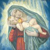 BECKER Franz Helmut Madonna And Child With Apple BECKER Franz Helmut Madonna And Child With Apple