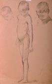 BECKER Harry A Study Of A Standing Naked Boy, Looking Down, BECKER Harry A Study Of A Standing Naked Boy, Looking Down,