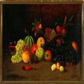 BECKER W. G. Two Still Lifes With Exotic Fruits On A Table BECKER W. G. Two Still Lifes With Exotic Fruits On A Table