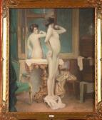BECKERS Lucien Femme Nue Au Miroir BECKERS Lucien Femme Nue Au Miroir