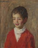 BEDIKIAN Krikor Portrait Denfant Au Vêtement Rouge BEDIKIAN Krikor Portrait Denfant Au Vêtement Rouge