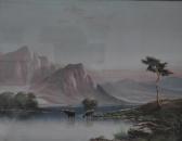 BEECHER William Ward Highland Cattle Watering In A Landscape BEECHER William Ward Highland Cattle Watering In A Landscape