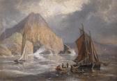 BEECHEY Richard Brydges Ships At Sea, Possibly Skellig Isles, Ireland BEECHEY Richard Brydges Ships At Sea, Possibly Skellig Isles, Ireland