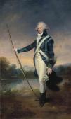 BEECHEY William Beechey, R.a. Portrait Of George Douglas, 16th Earl Of Morton, K.t. ,full-length, Holding A Bow, In The Dress Of The Royal Company Ofarchers, Holding A Longbow And A Black-plumed White Cockaded Cap,in Holyrood Park, With Duddingston Loch And Edinburgh Ca BEECHEY William Beechey, R.a. Portrait Of George Douglas, 16th Earl Of Morton, K.t. ,full-length, Holding A Bow, In The Dress Of The Royal Company Ofarchers, Holding A Longbow And A Black-plumed White Cockaded Cap,in Holyrood Park, With Duddingston Loch And Edinburgh Ca