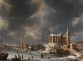 BEERSTRATEN Anthonie A Winter Landscape With Ice Skaters Near A Church BEERSTRATEN Anthonie A Winter Landscape With Ice Skaters Near A Church