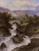 BEETHOLME George Law A Waterfall In A Mountainous Landscape BEETHOLME George Law A Waterfall In A Mountainous Landscape