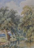 BEETHOLME George Law Fisherman On A Rural Riverbank BEETHOLME George Law Fisherman On A Rural Riverbank