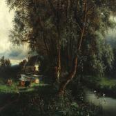 BEHNE Gustavus Adolphus Landscape With Watermill And Grazing Cows BEHNE Gustavus Adolphus Landscape With Watermill And Grazing Cows