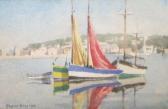 BELCHER Frank Continental Bay Scene With Moored Boats BELCHER Frank Continental Bay Scene With Moored Boats