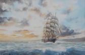 BELL David C. Masted Ship At Sea BELL David C. Masted Ship At Sea